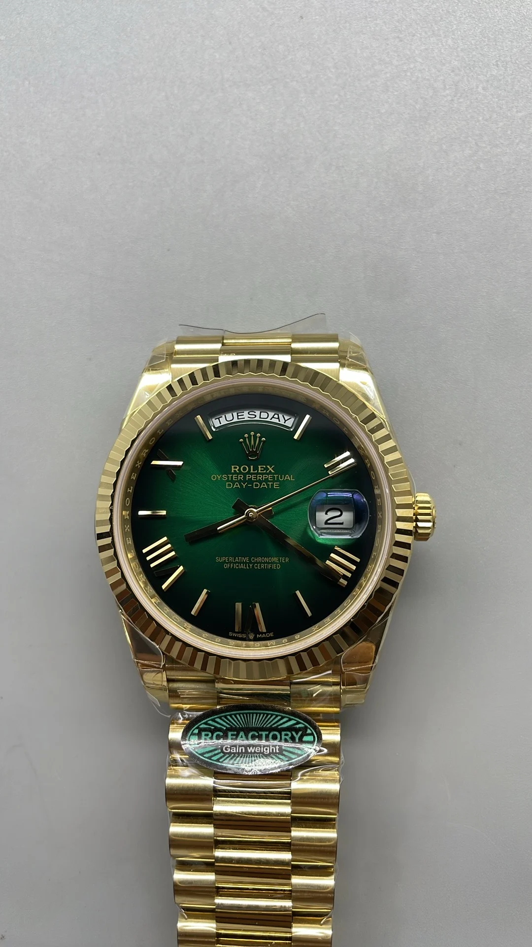 RCF, 40mm, gold-plated smoked green, 3255