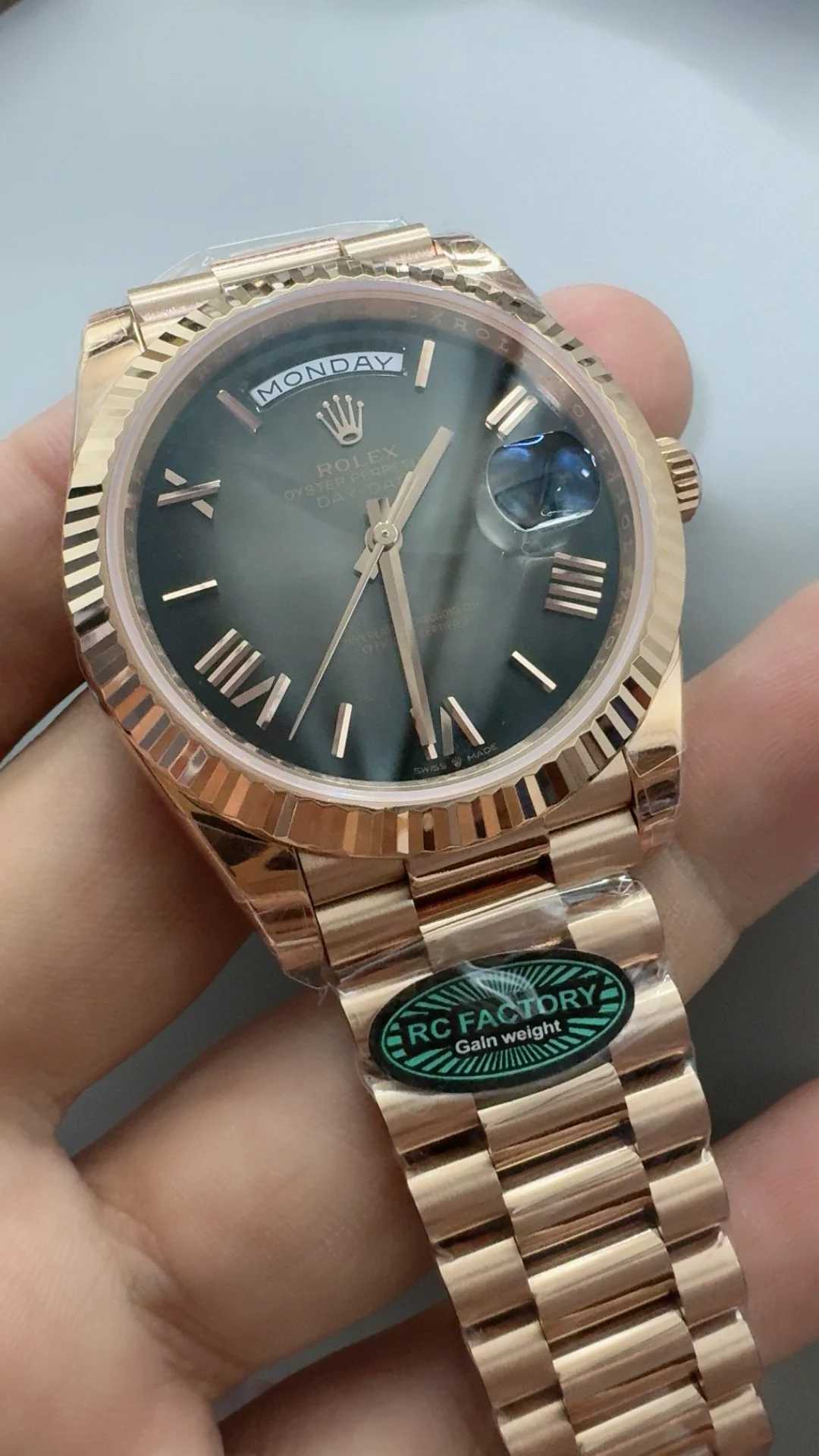 RCF, 40mm, smoked black, 3255 — photographed off the sweep