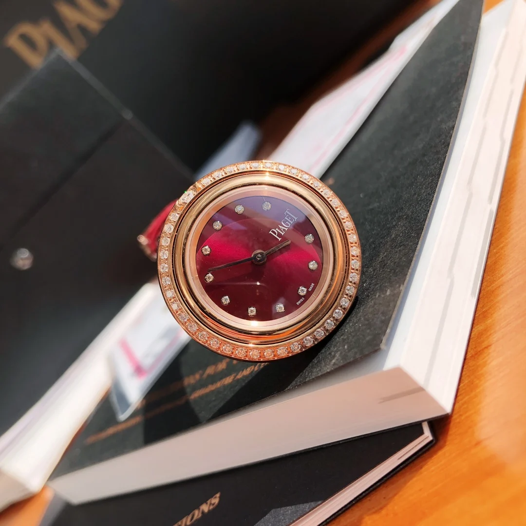 Red agate dial — photographed off the sweep