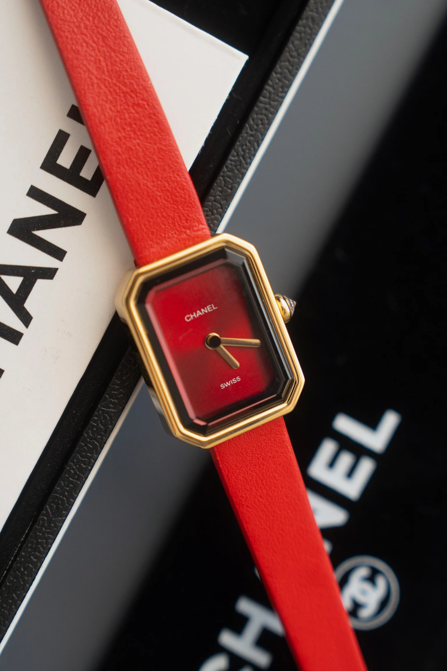Red ribbon — photographed off the sweep