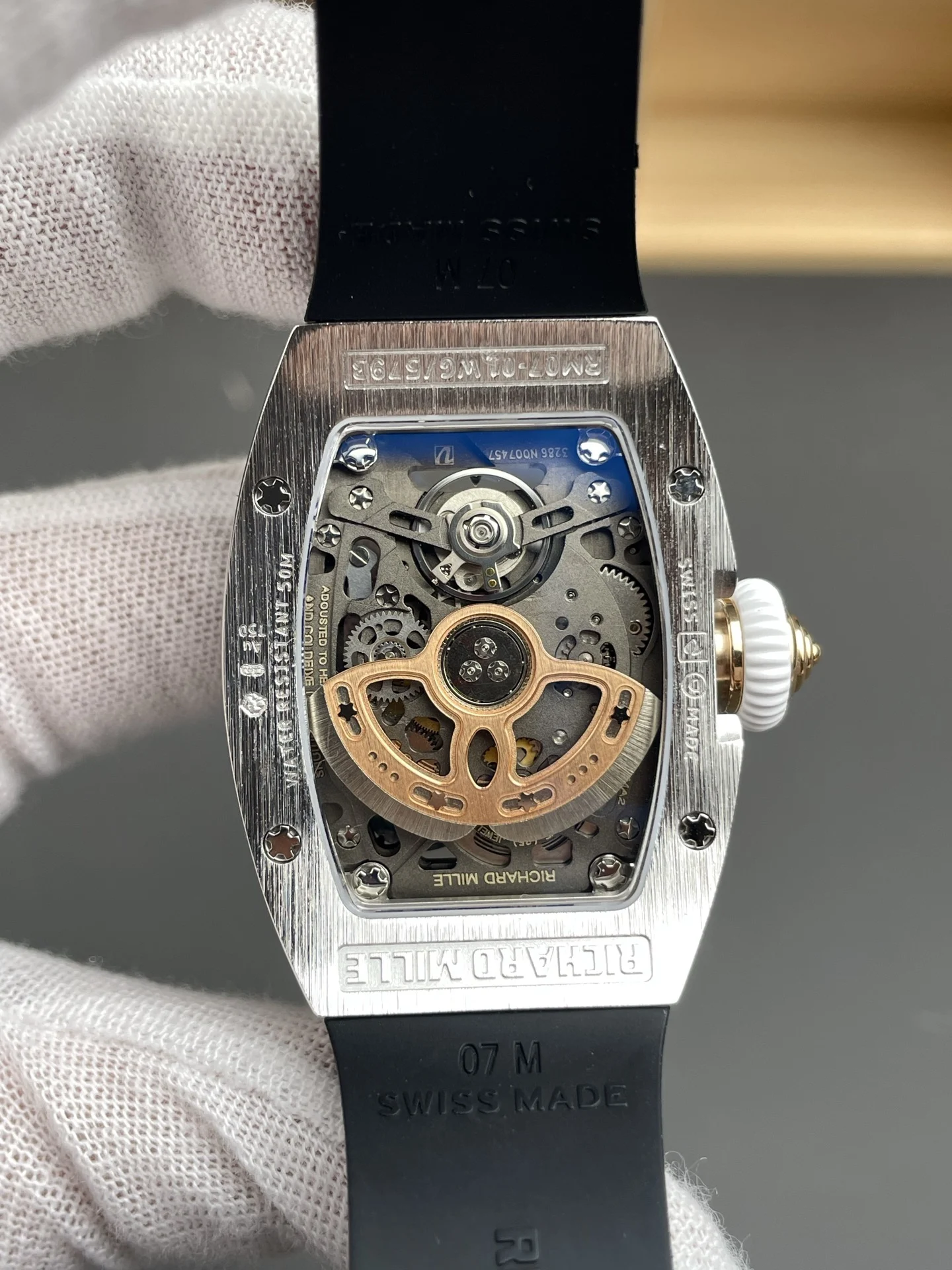 Richard Mille RM Black Dial RM 07-01 45mm — photographed off the sweep