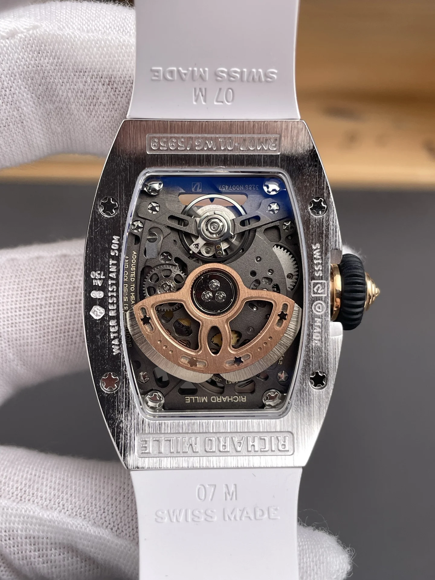Richard Mille RM Black Dial RM 07-01 45mm — photographed off the sweep