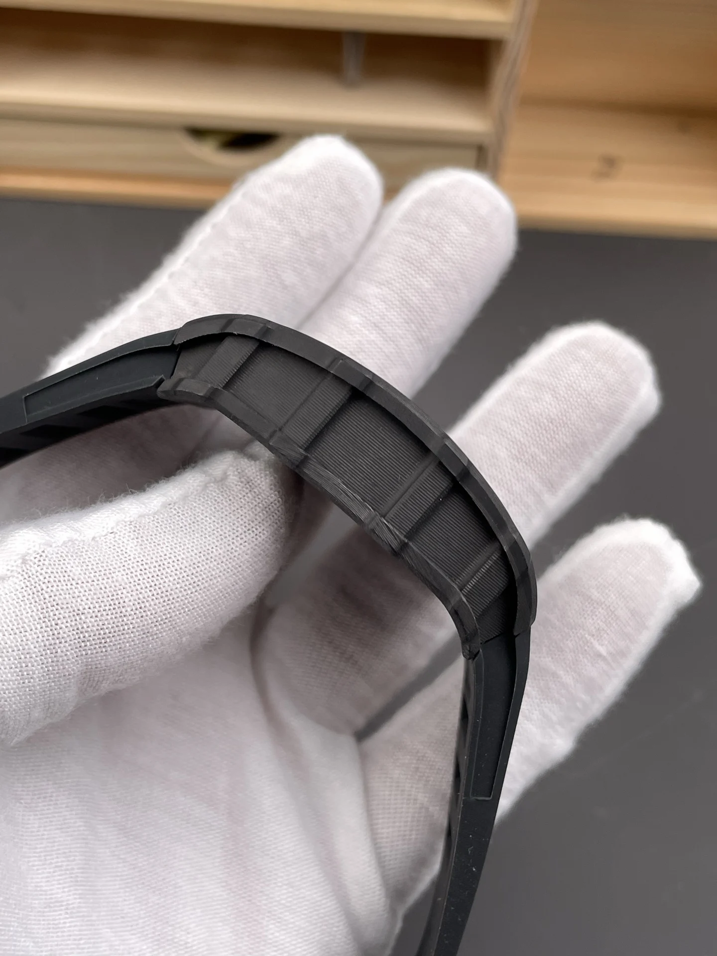 Richard Mille RM Carbon Black Dial RM 35-01 51 × 42mm — photographed off the sweep