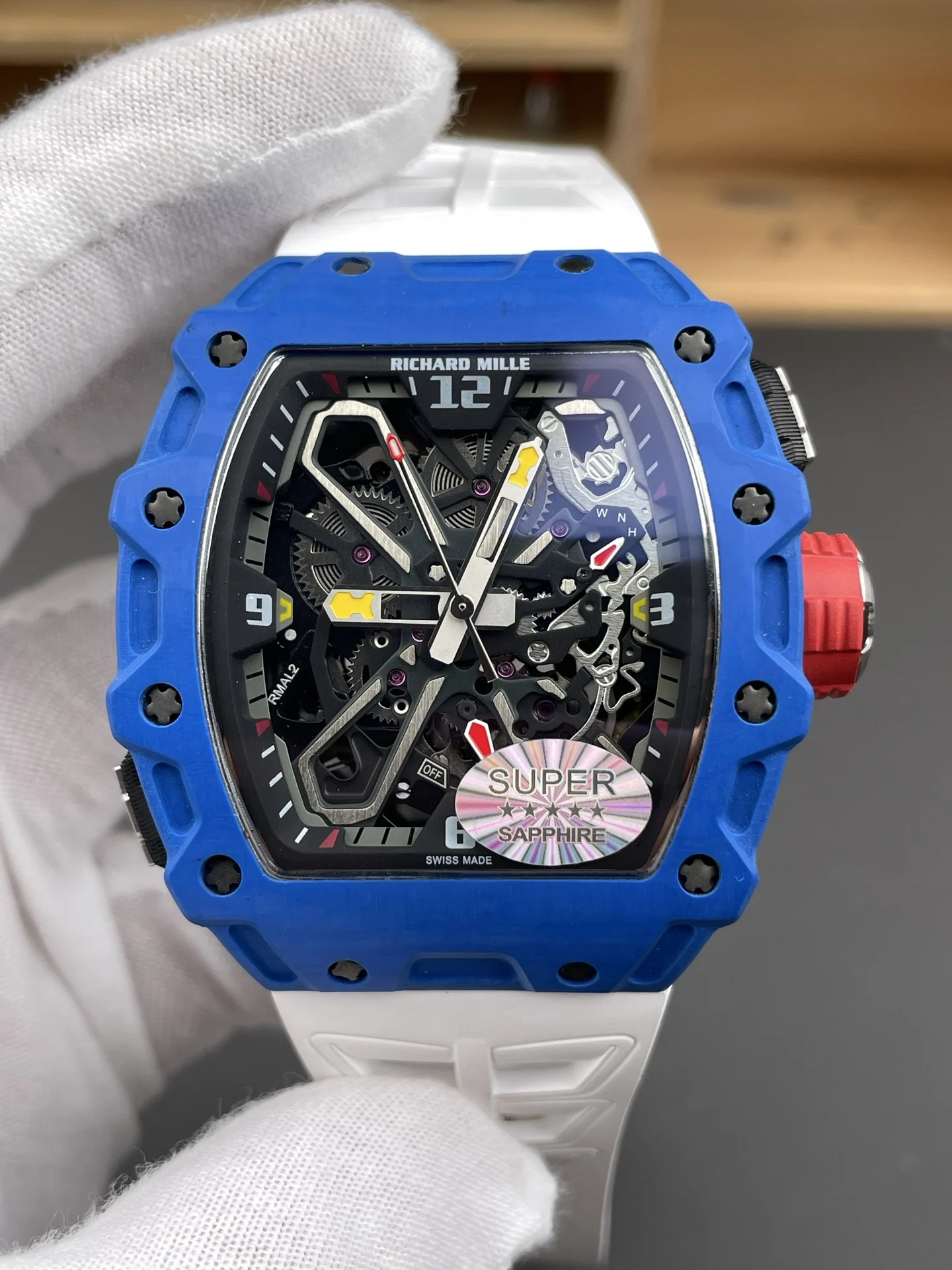 Richard Mille RM Carbon Blue Dial RM 35-03 — photographed off the sweep