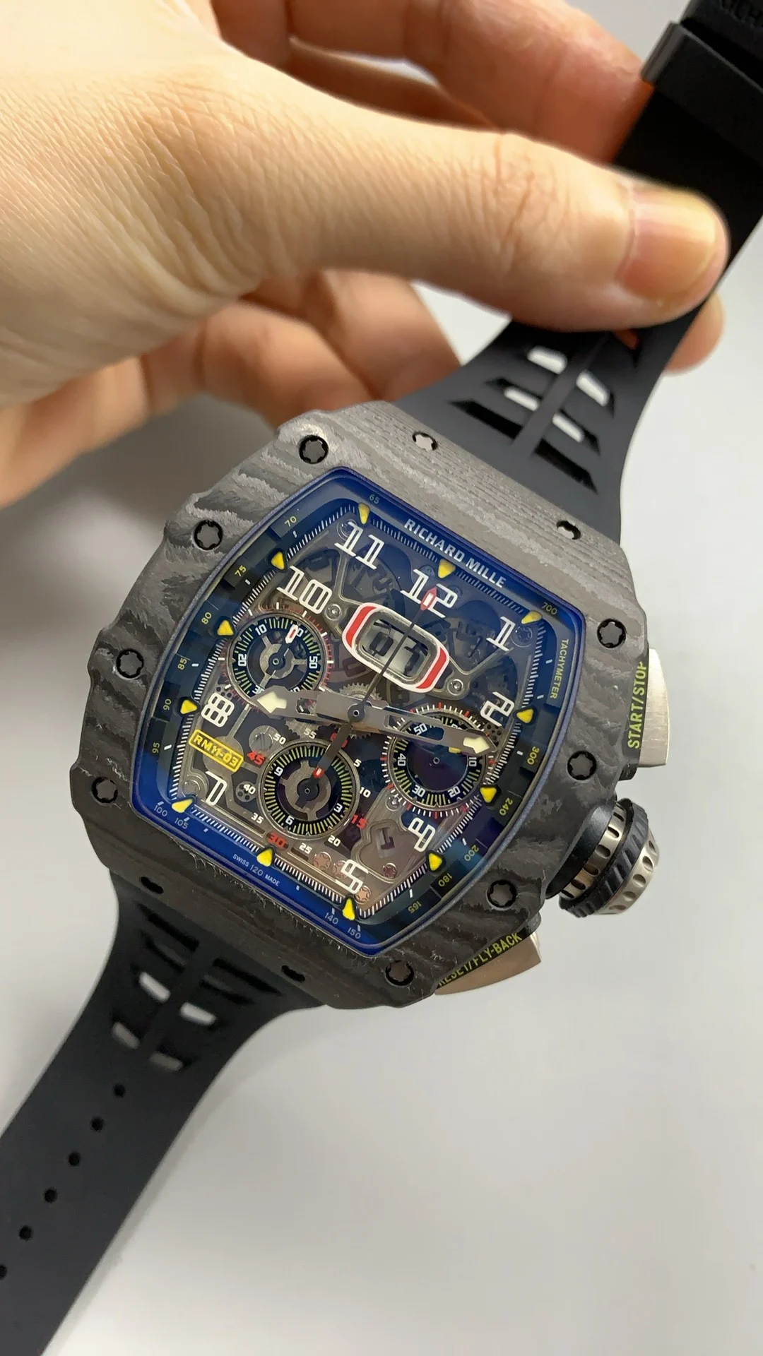 Richard Mille RM Carbon RM 11-03 — photographed off the sweep
