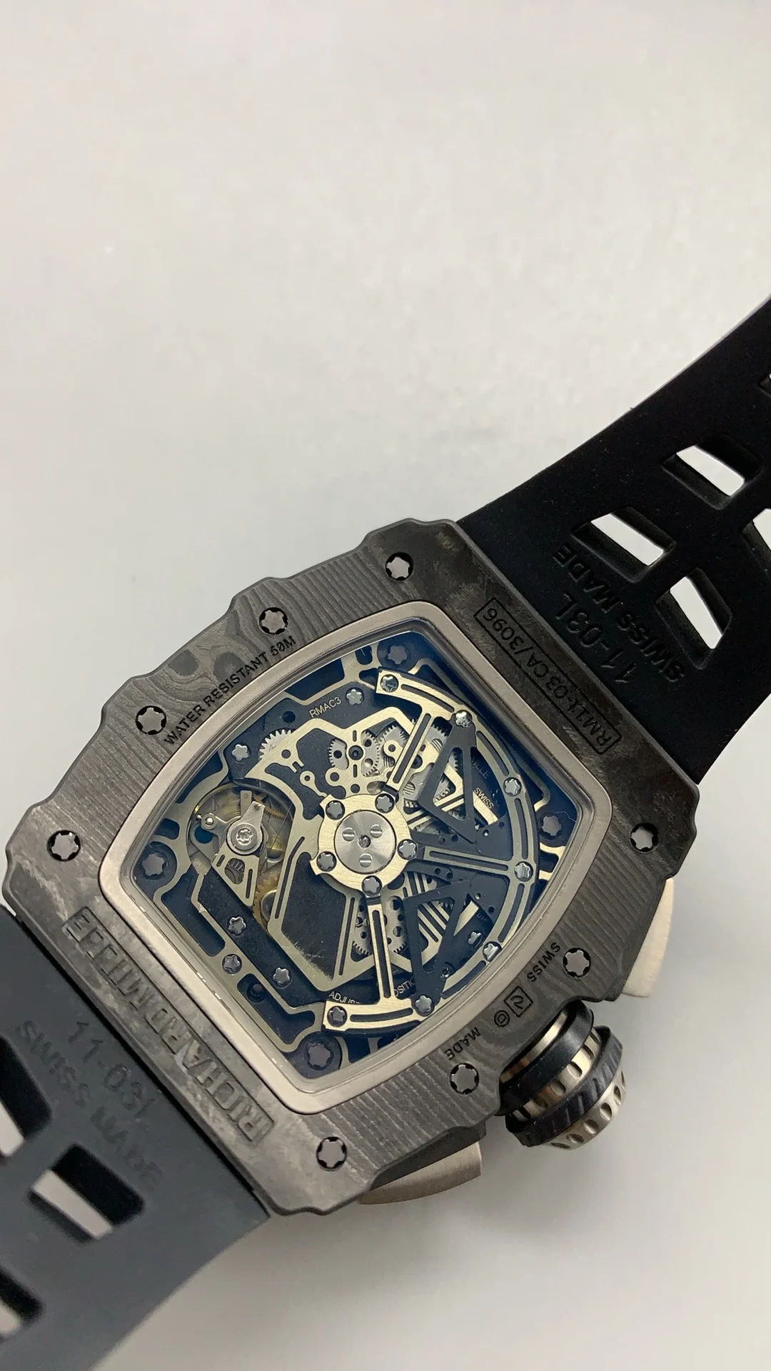 Richard Mille RM Carbon RM 11-03 — photographed off the sweep