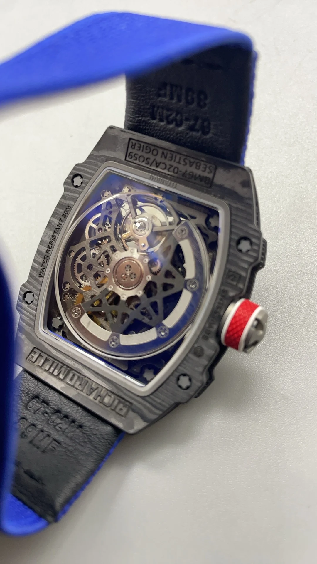 Richard Mille RM Carbon RM 67-02 — photographed off the sweep