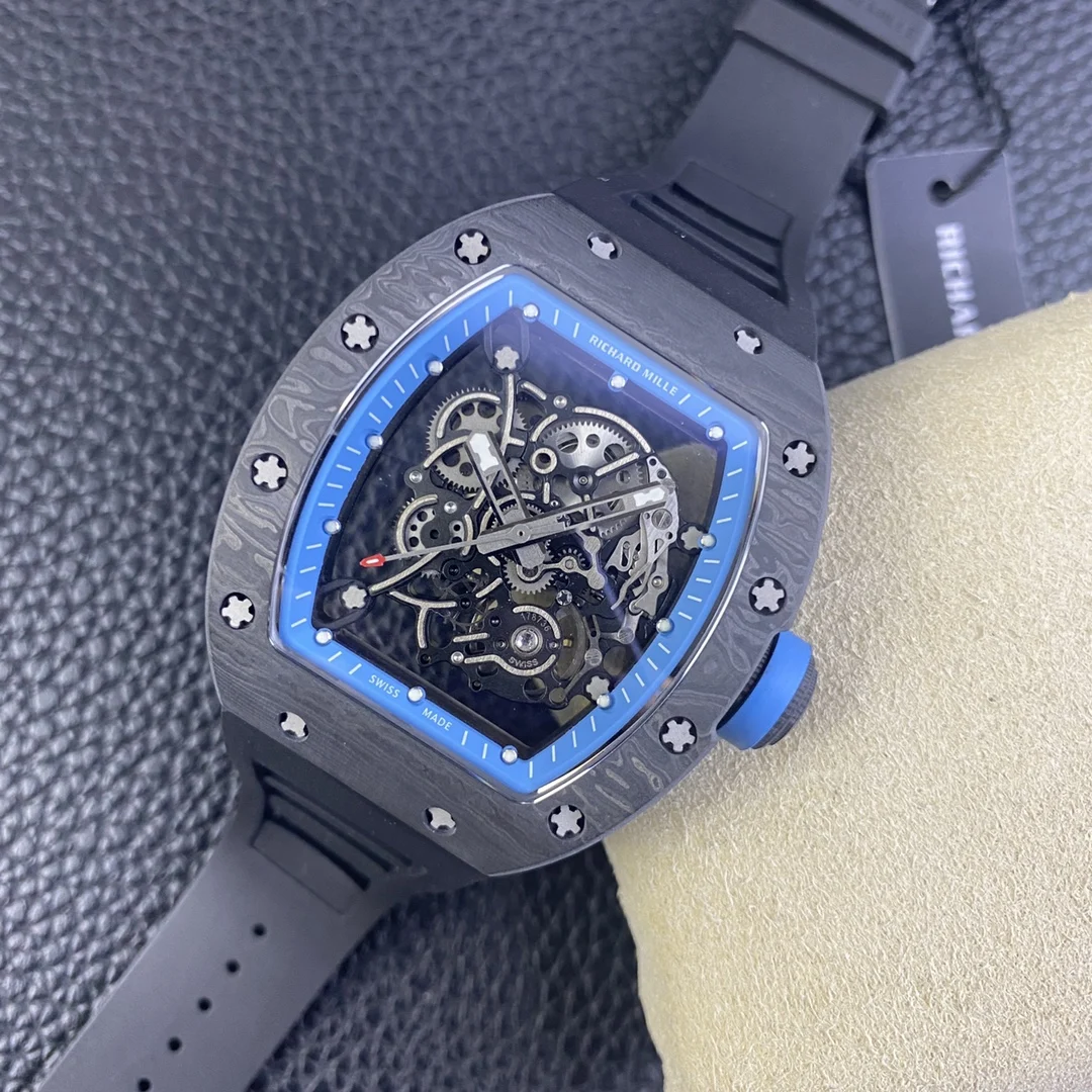 Richard Mille RM Carbon White Dial Diamond-Set RM 055 — photographed off the sweep