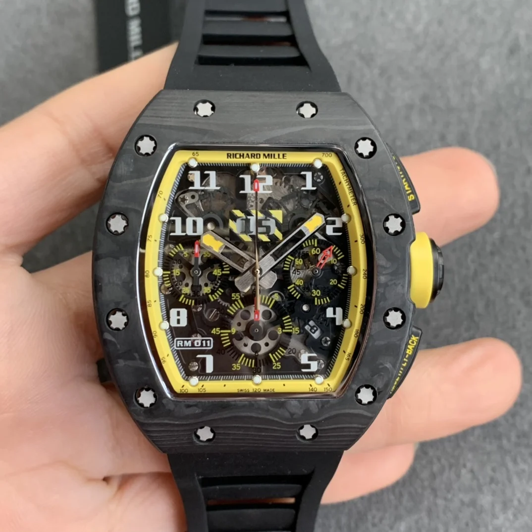 Richard Mille RM Carbon White Dial RM 011 — photographed off the sweep