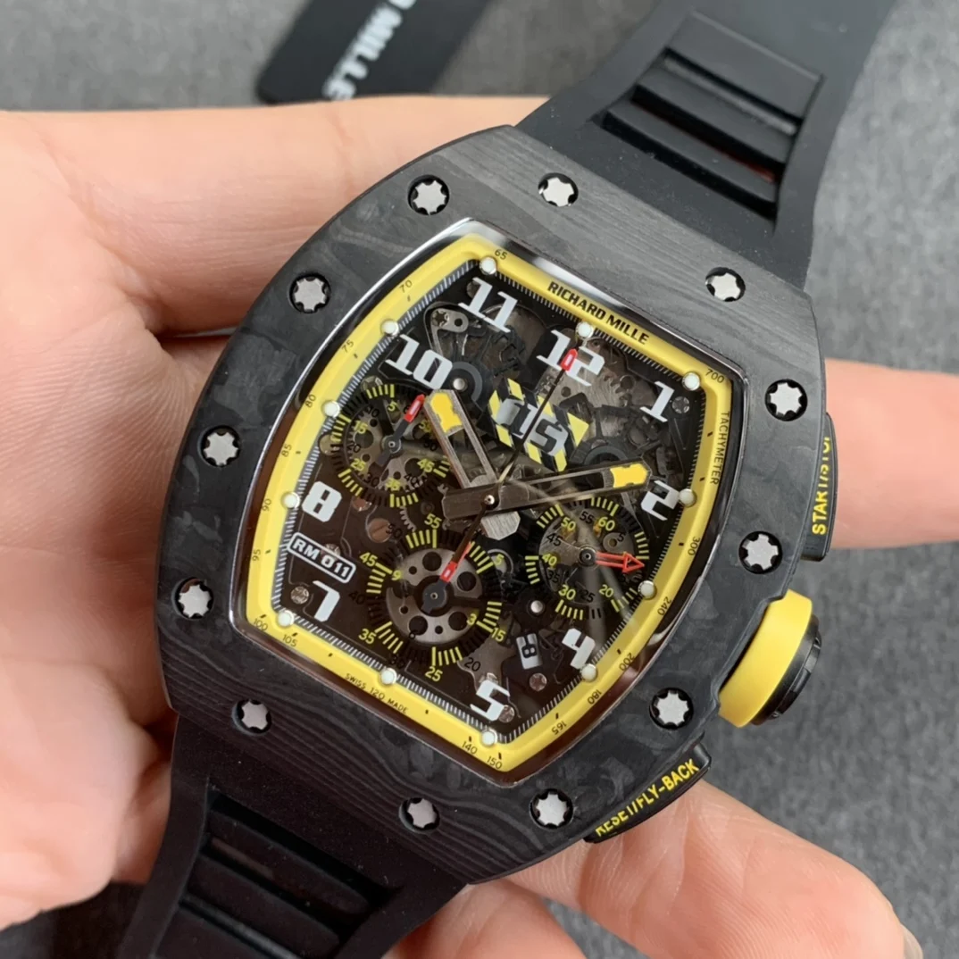 Richard Mille RM Carbon White Dial RM 011 — photographed off the sweep