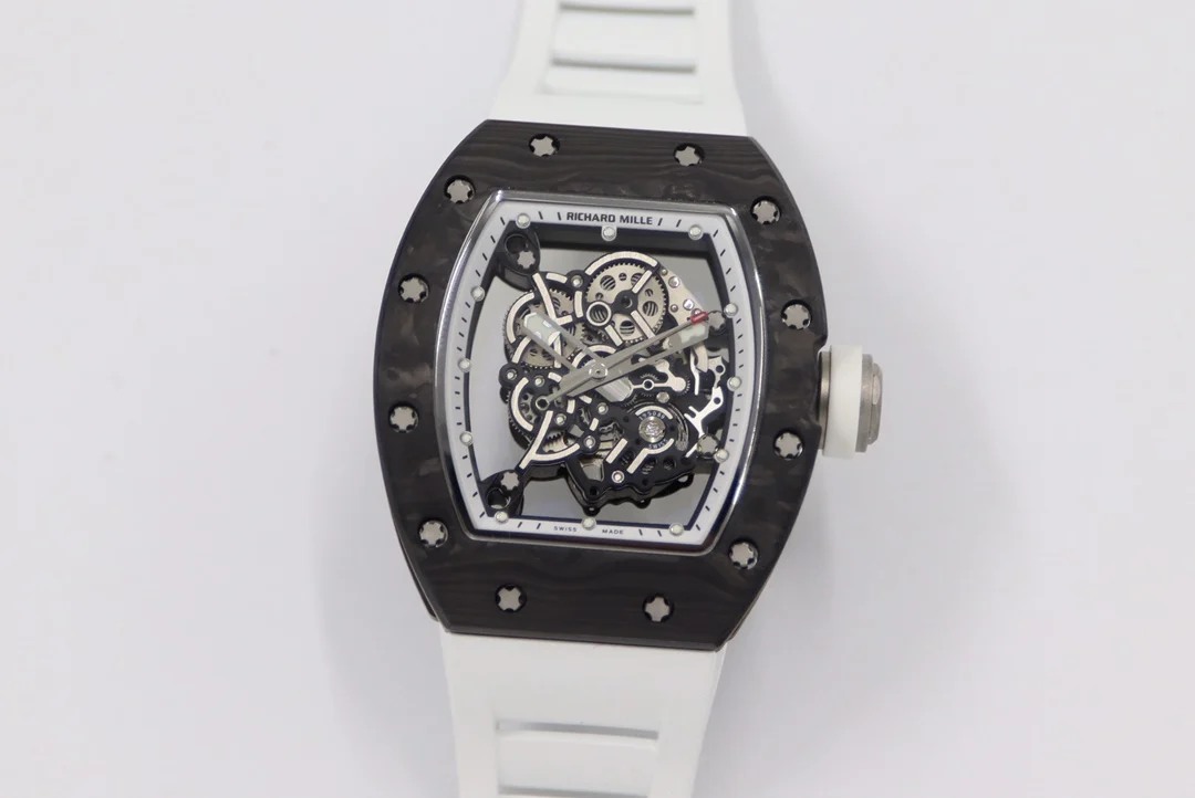 Richard Mille RM Carbon White Dial RM 055 β photographed off the sweep