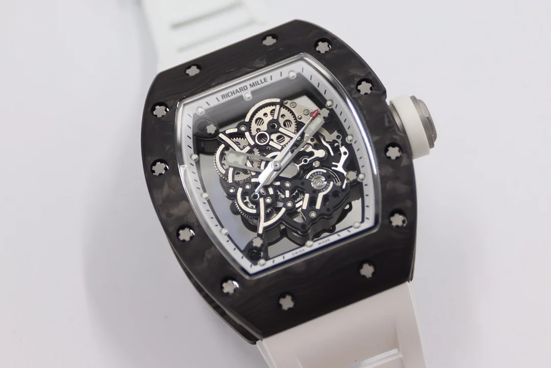 Richard Mille RM Carbon White Dial RM 055 β photographed off the sweep
