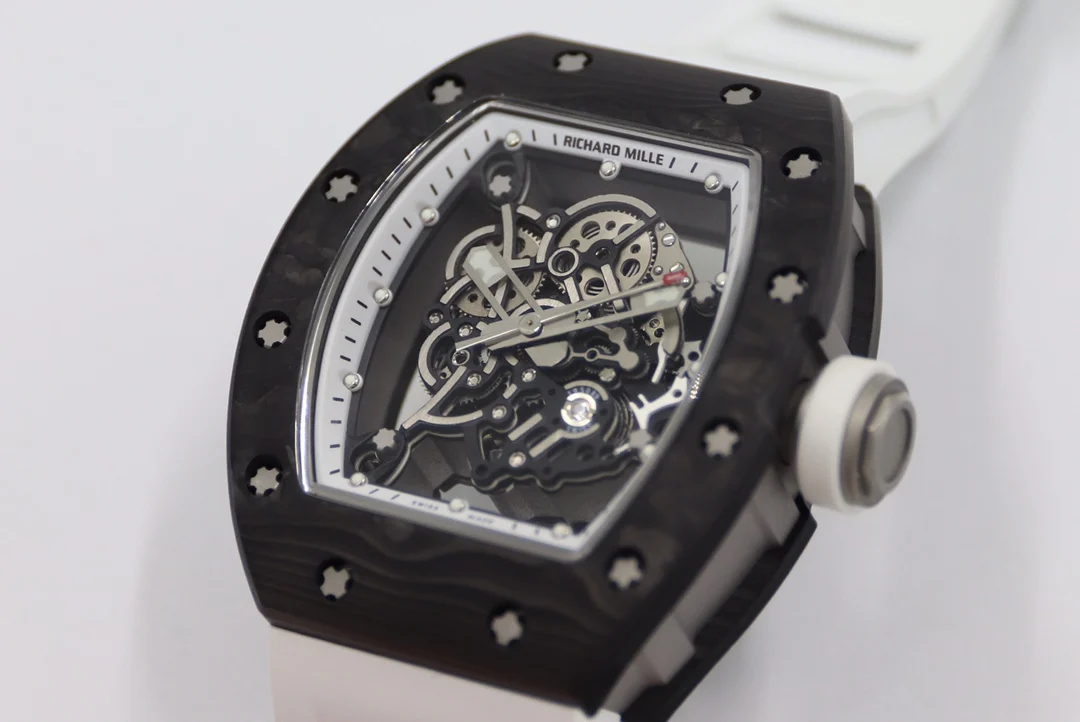 Richard Mille RM Carbon White Dial RM 055 β photographed off the sweep