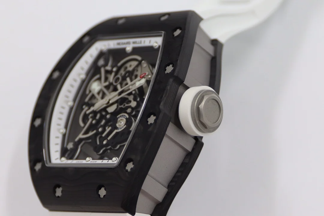 Richard Mille RM Carbon White Dial RM 055 β photographed off the sweep