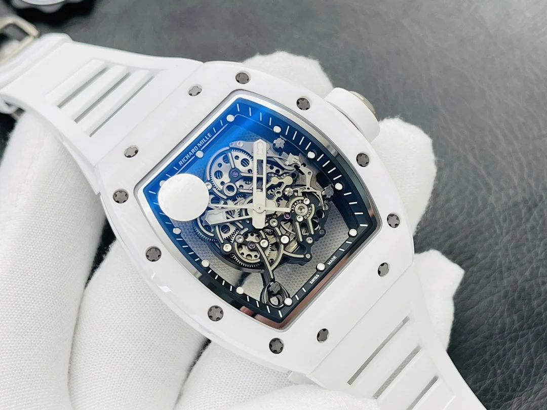 Richard Mille RM Ceramic White Dial RM 055 — photographed off the sweep