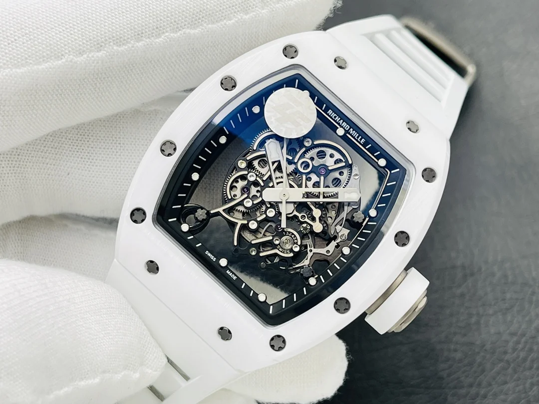 Richard Mille RM Ceramic White Dial RM 055 — photographed off the sweep