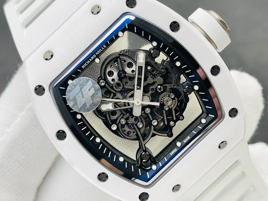 Richard Mille RM Ceramic White Dial RM 055 — photographed off the sweep