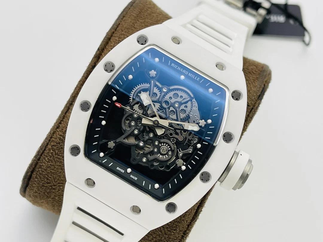 Richard Mille RM Ceramic White Dial RM 055 — photographed off the sweep