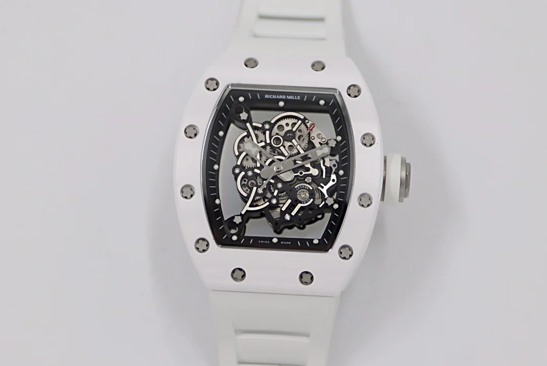 Richard Mille RM Ceramic White Dial RM 055 β photographed off the sweep