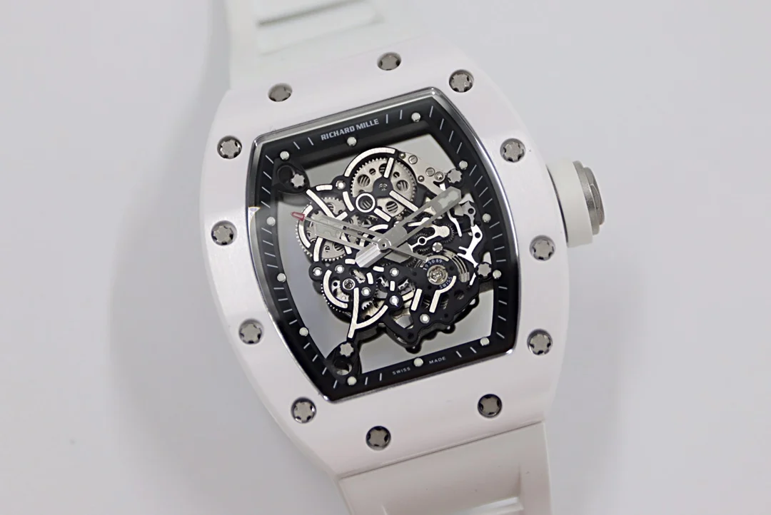 Richard Mille RM Ceramic White Dial RM 055 β photographed off the sweep