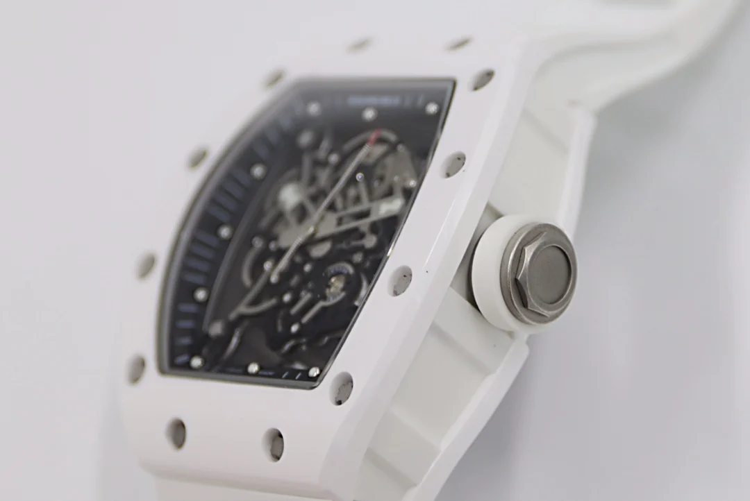 Richard Mille RM Ceramic White Dial RM 055 β photographed off the sweep