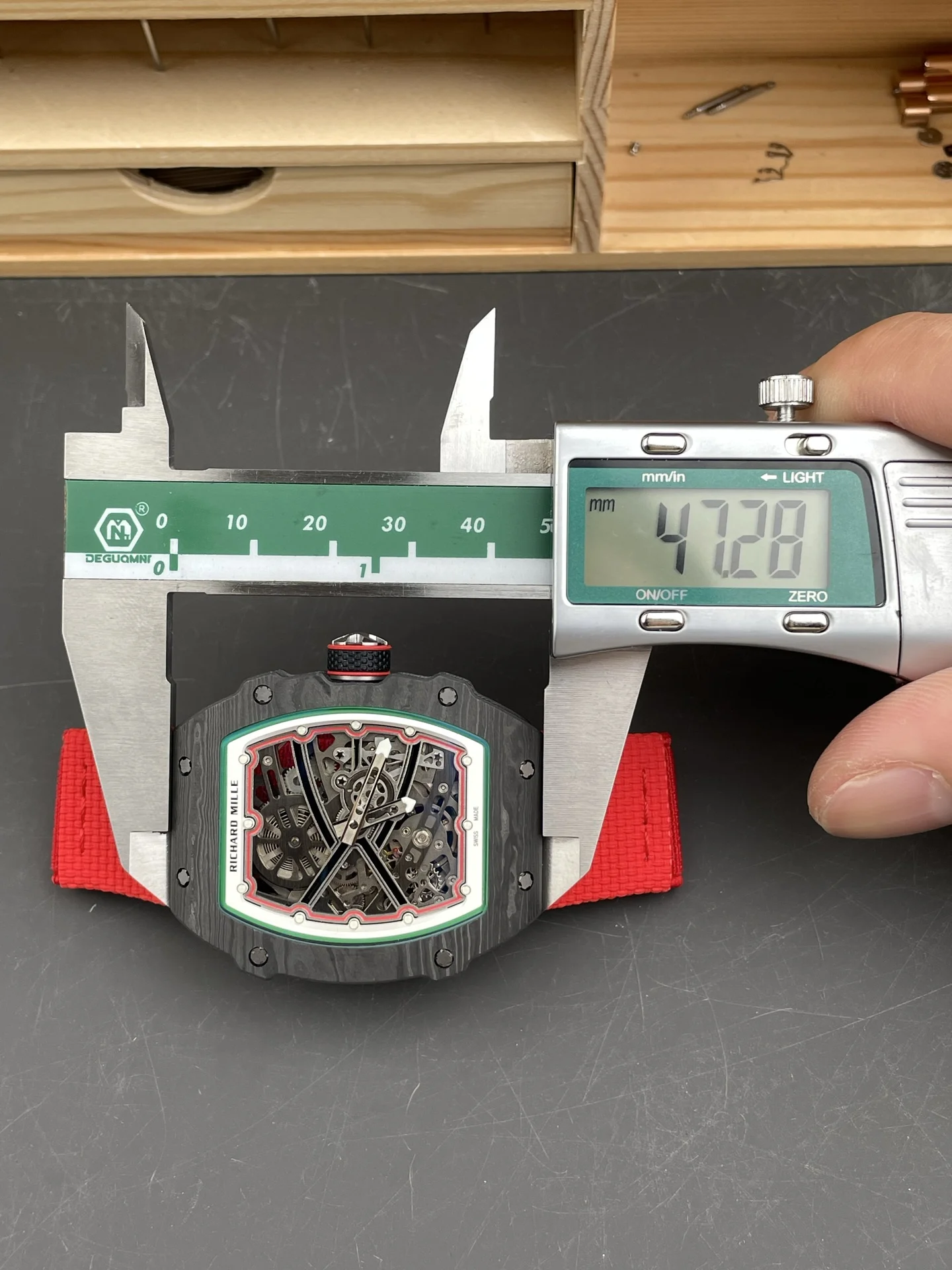 Richard Mille RM RM 67-02 27mm — photographed off the sweep