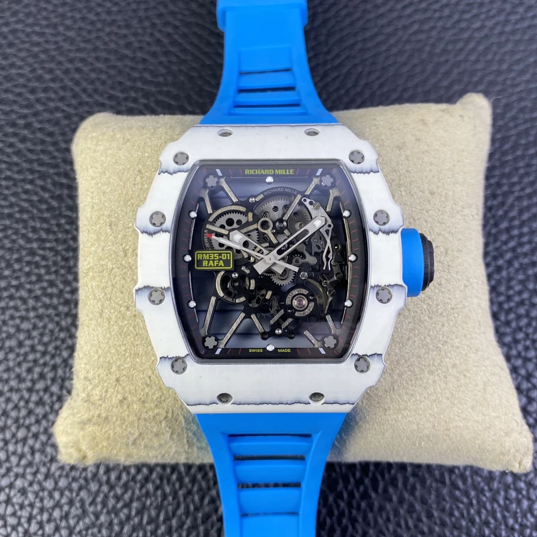 Richard Mille RM Titanium Black Dial Diamond-Set RM 35-01 — photographed off the sweep