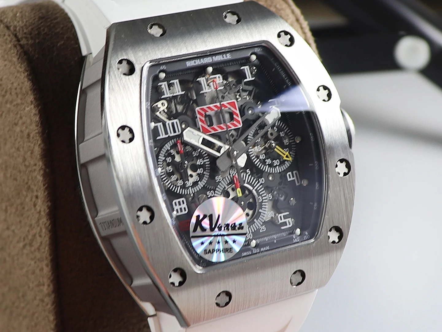 Richard Mille RM Titanium Black Dial RM 011 β photographed off the sweep