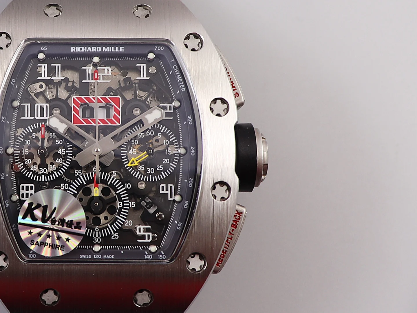 Richard Mille RM Titanium Black Dial RM 011 β photographed off the sweep