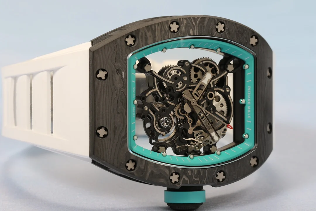 Richard Mille RM Titanium Blue Dial RM 055 49.90mm — photographed off the sweep