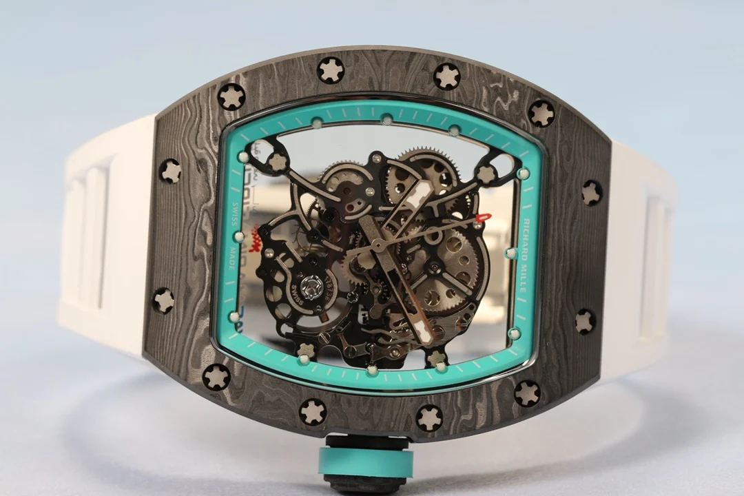 Richard Mille RM Titanium Blue Dial RM 055 49.90mm — photographed off the sweep