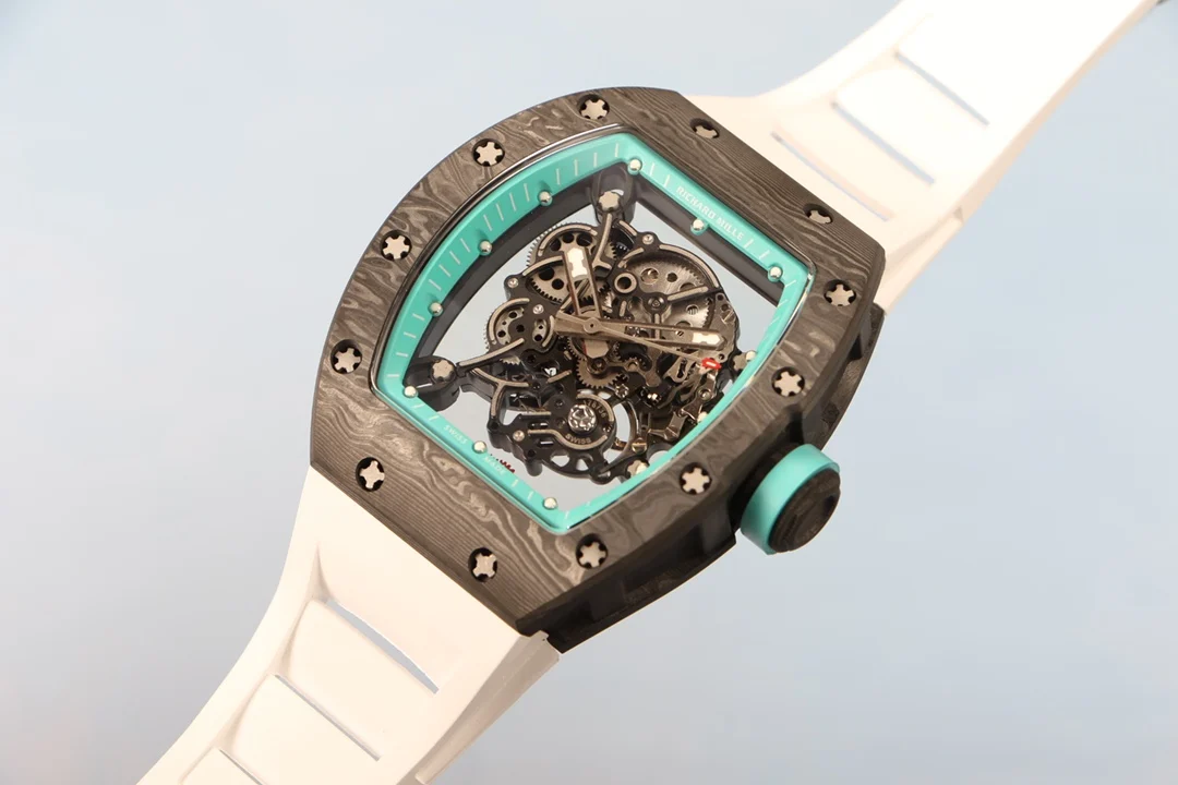 Richard Mille RM Titanium Blue Dial RM 055 49.90mm — photographed off the sweep