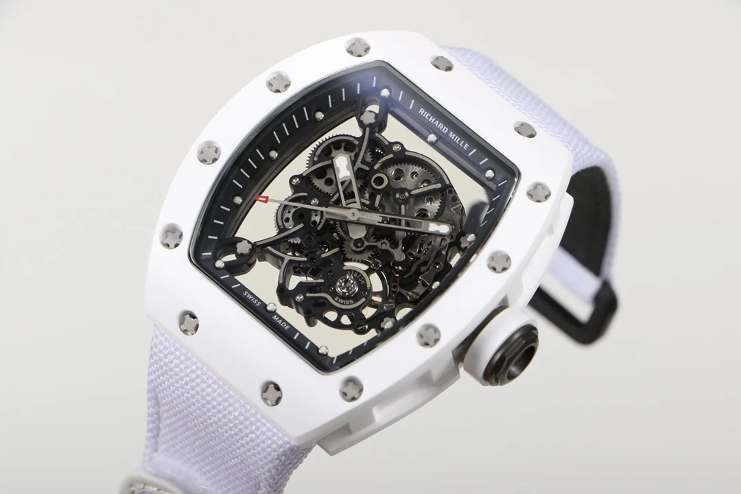 Richard Mille RM Titanium Blue Dial RM 055 49.90mm — photographed off the sweep