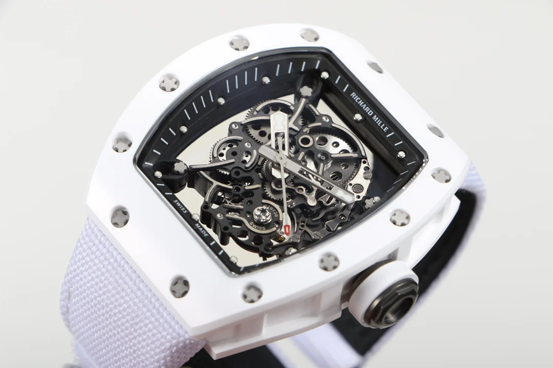 Richard Mille RM Titanium Blue Dial RM 055 49.90mm — photographed off the sweep