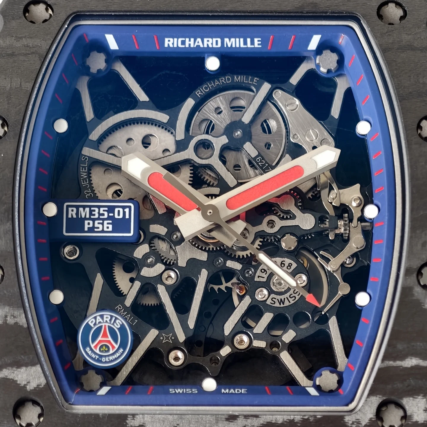 Richard Mille RM Titanium Purple Dial RM 35-01 — photographed off the sweep