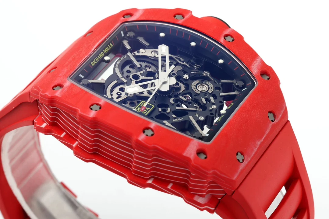 Richard Mille RM Titanium Red Dial RM 35-02 — photographed off the sweep