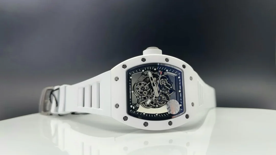 Richard Mille RM Titanium White Dial RM 055 — photographed off the sweep
