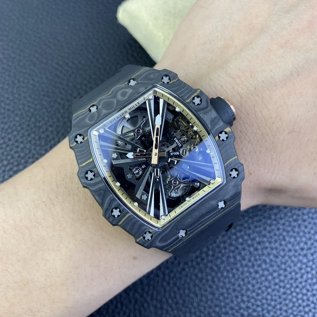 Richard Mille RM Tourbillon Carbon RM 12-01 — photographed off the sweep