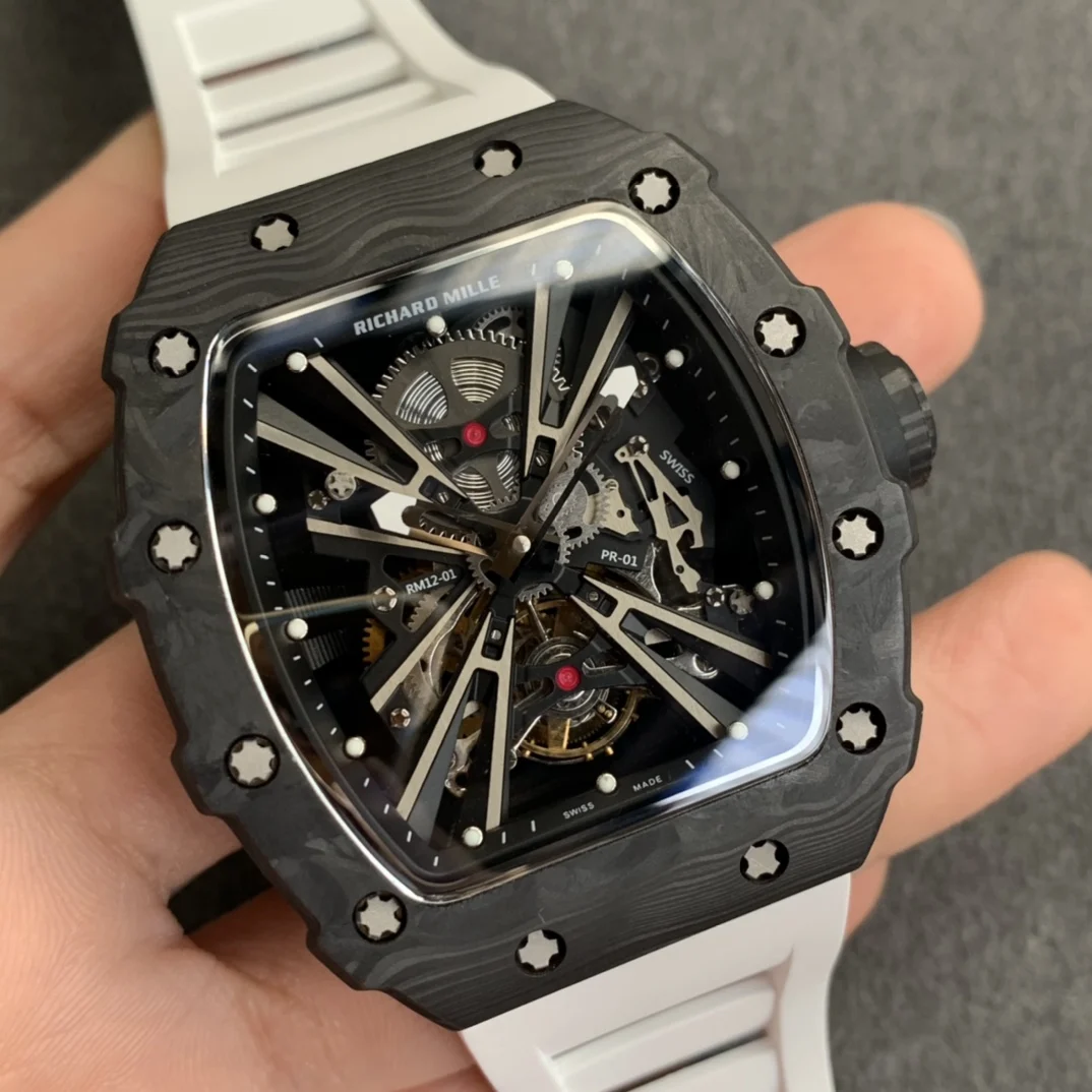 Richard Mille RM Tourbillon Carbon RM 12-01 — photographed off the sweep