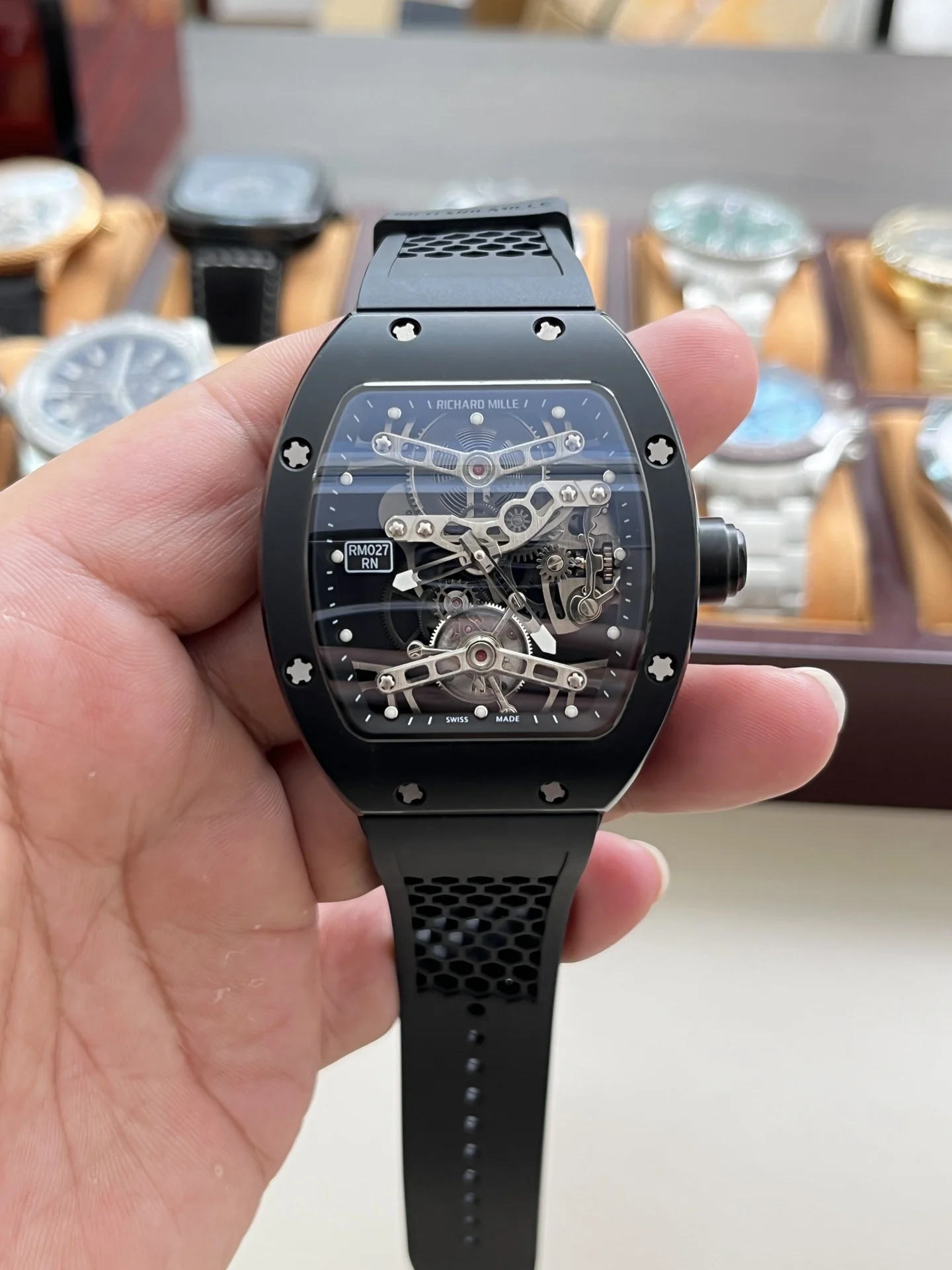 Richard Mille RM Tourbillon RM 027 40mm — photographed off the sweep