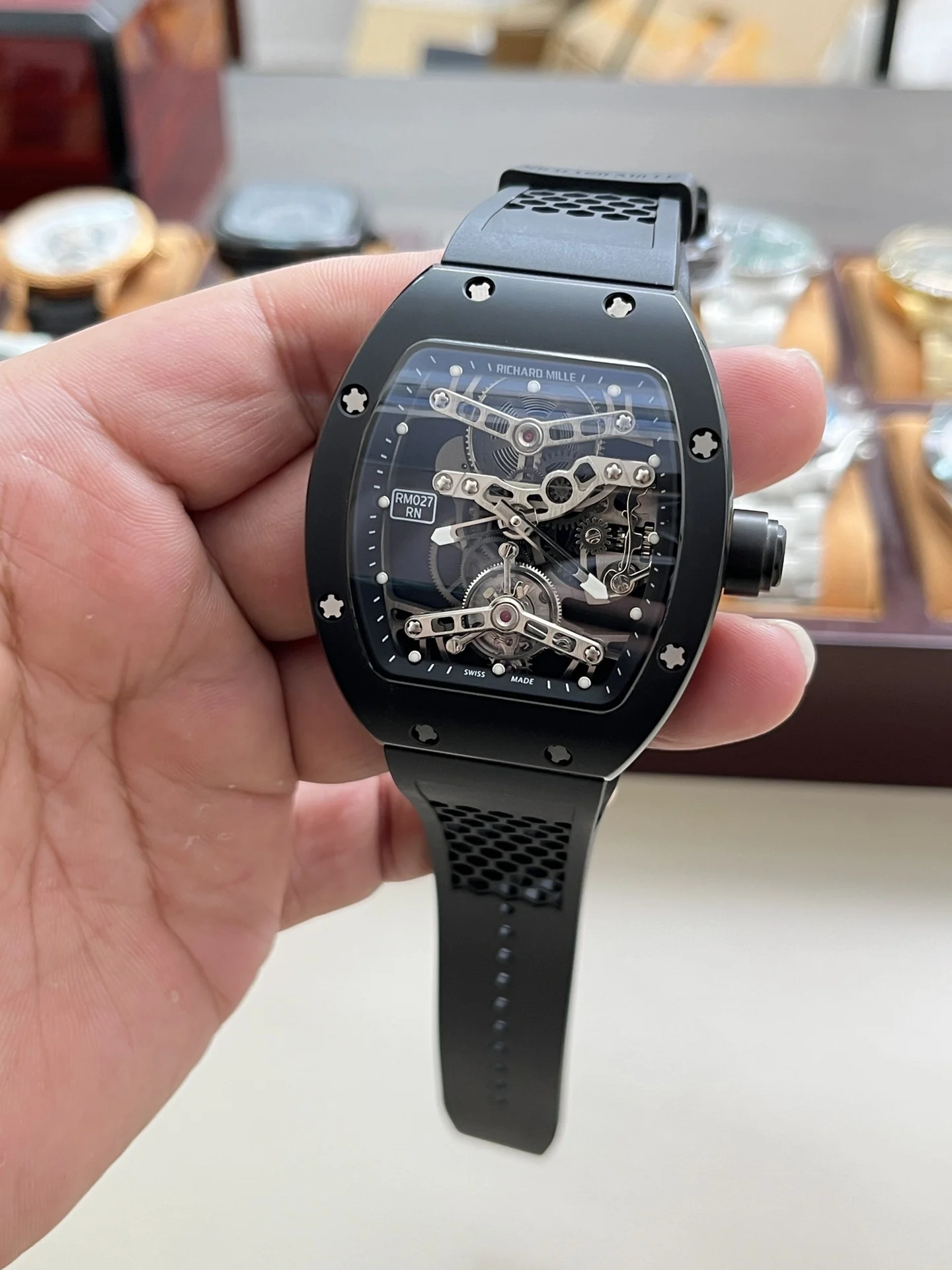 Richard Mille RM Tourbillon RM 027 40mm — photographed off the sweep