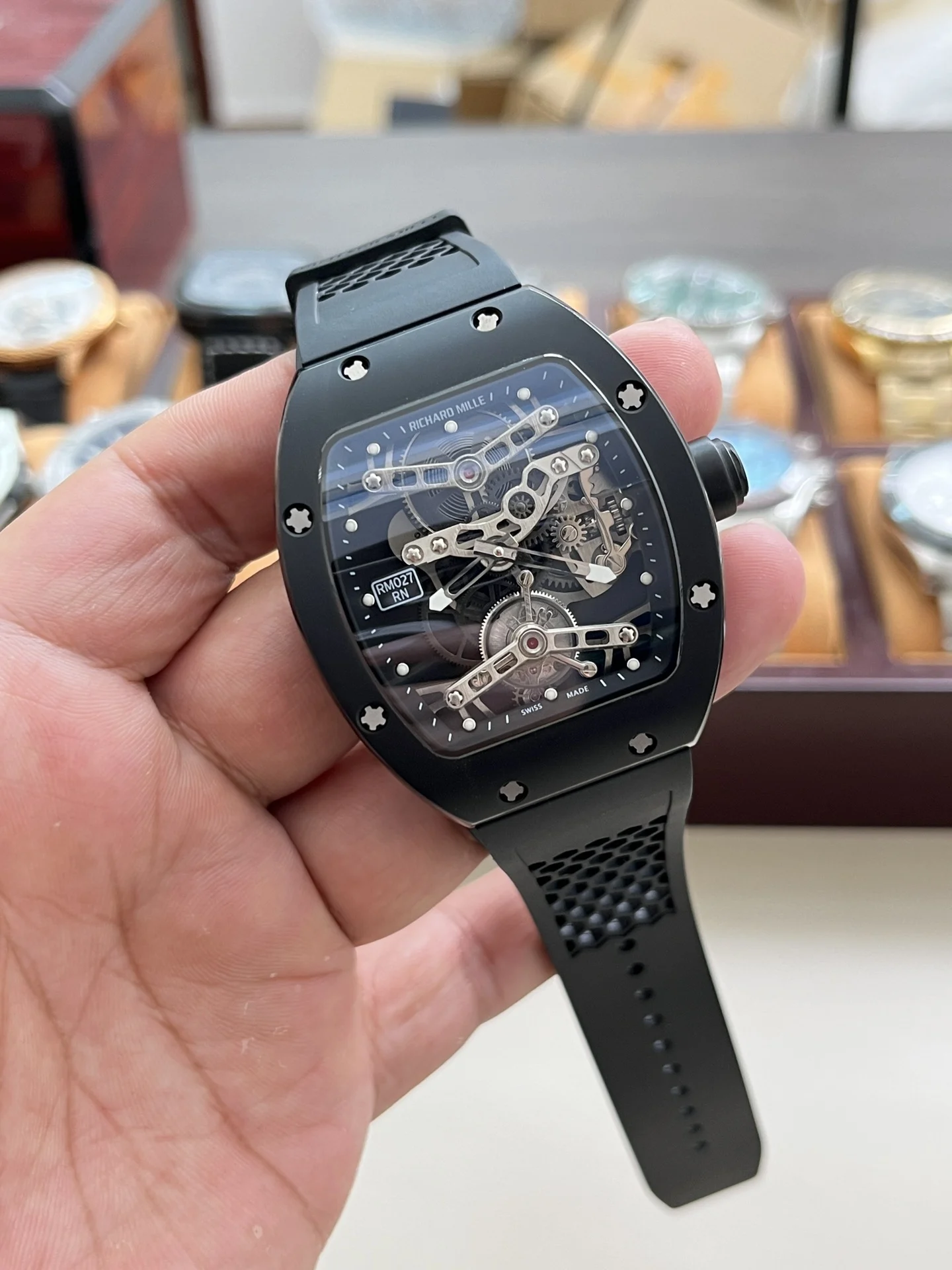 Richard Mille RM Tourbillon RM 027 40mm — photographed off the sweep
