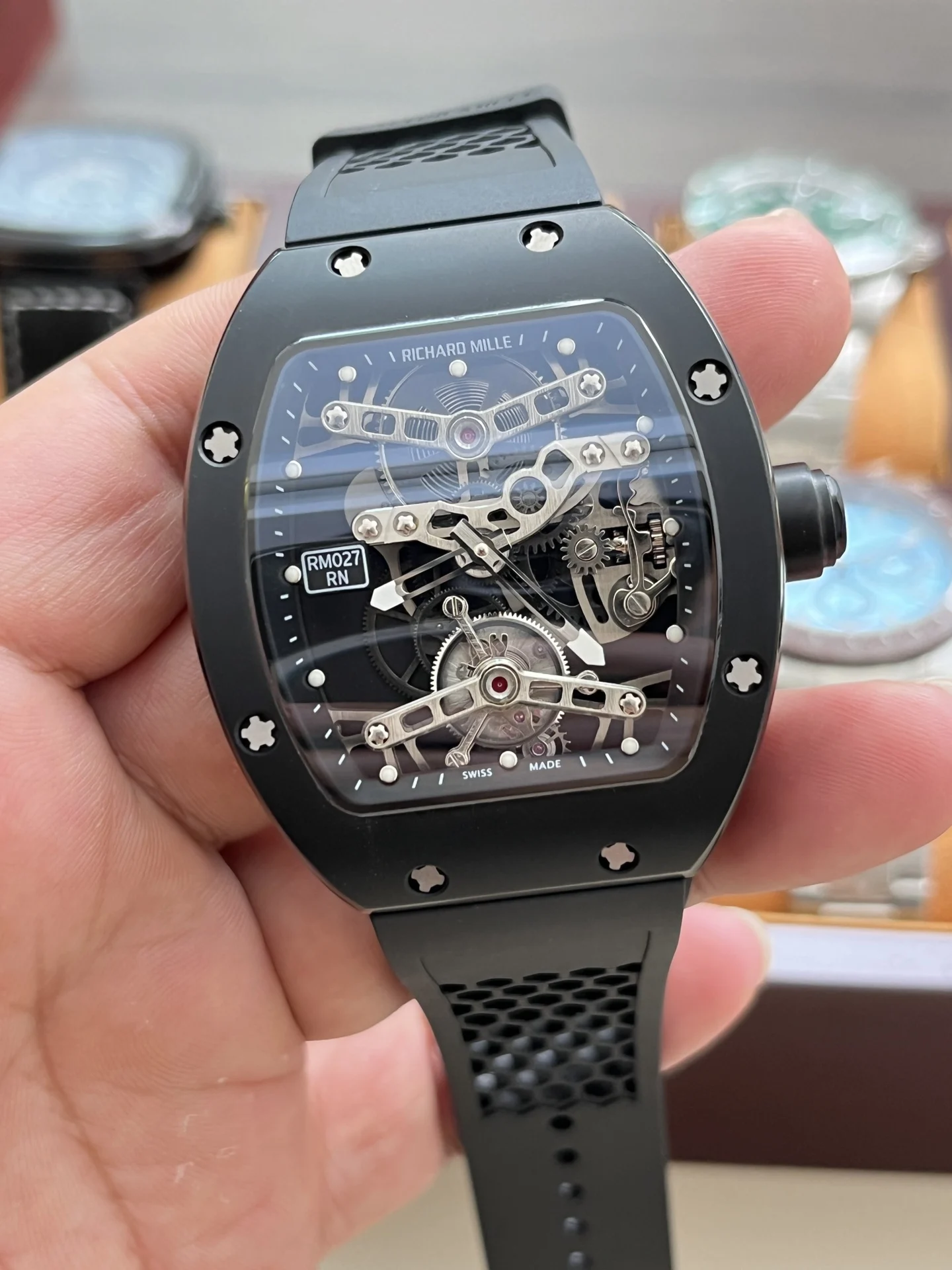 Richard Mille RM Tourbillon RM 027 40mm — photographed off the sweep