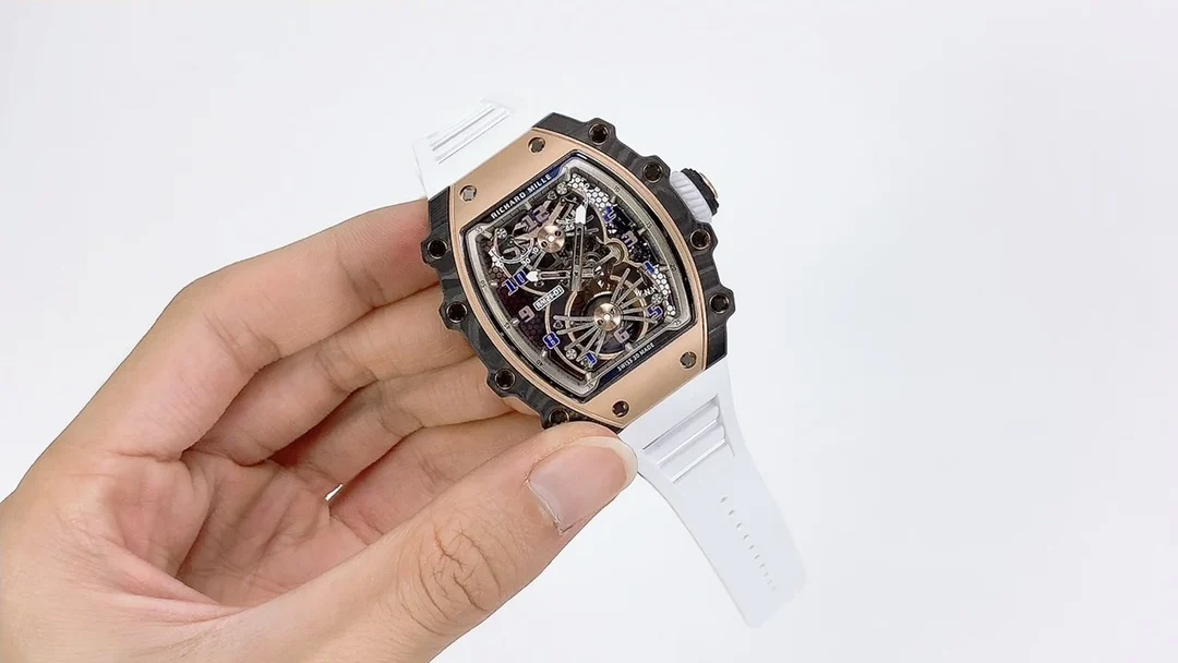 Richard Mille RM Tourbillon Rose Gold Blue Dial RM 21-01 43 × 15mm