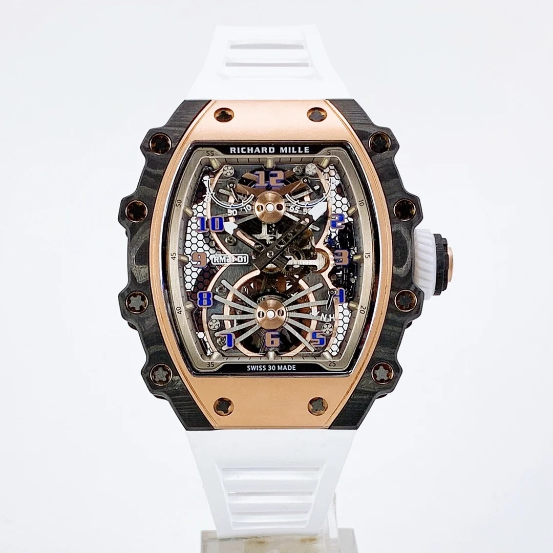 Richard Mille RM Tourbillon Rose Gold Blue Dial RM 21-01 43 × 15mm — detail