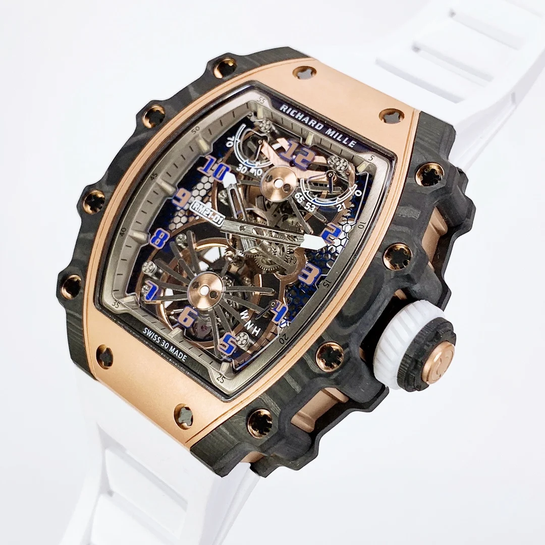 Richard Mille RM Tourbillon Rose Gold Blue Dial RM 21-01 43 × 15mm — detail