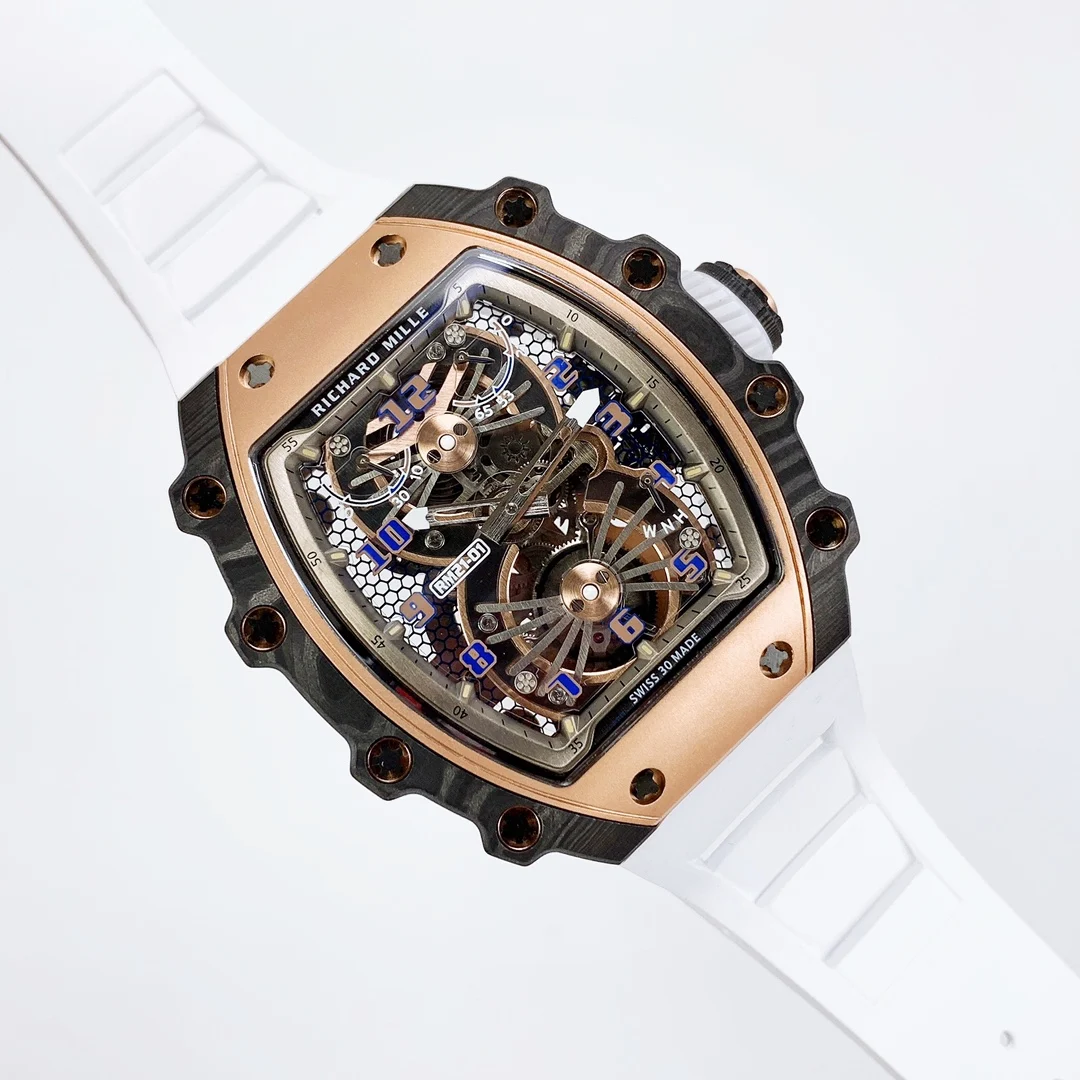 Richard Mille RM Tourbillon Rose Gold Blue Dial RM 21-01 43 × 15mm — detail