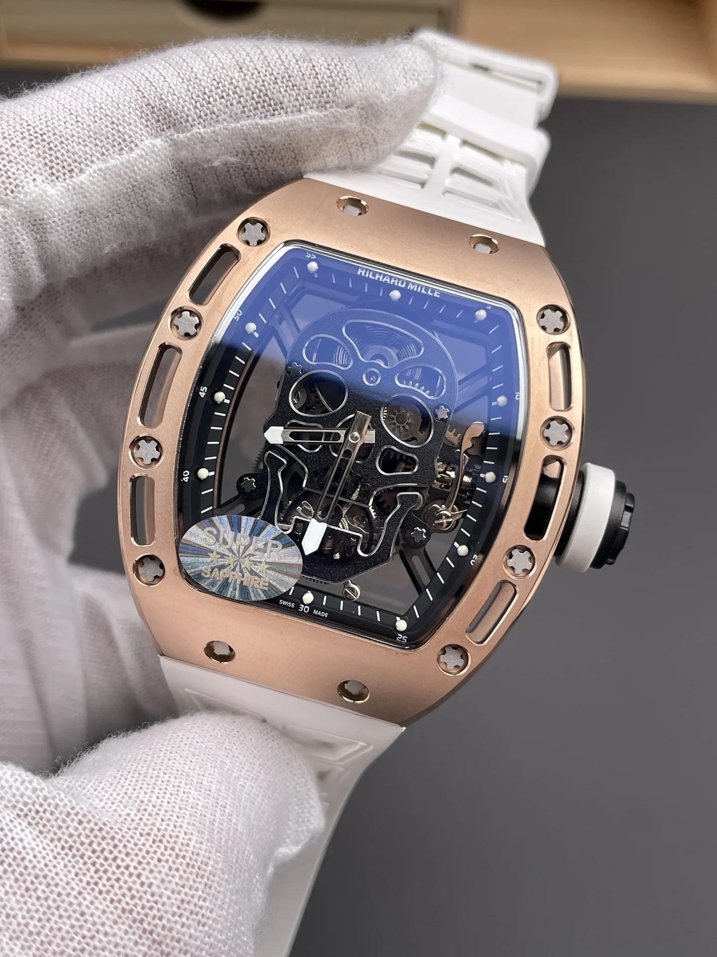 Richard Mille RM Tourbillon Rose Gold RM 052 — photographed off the sweep