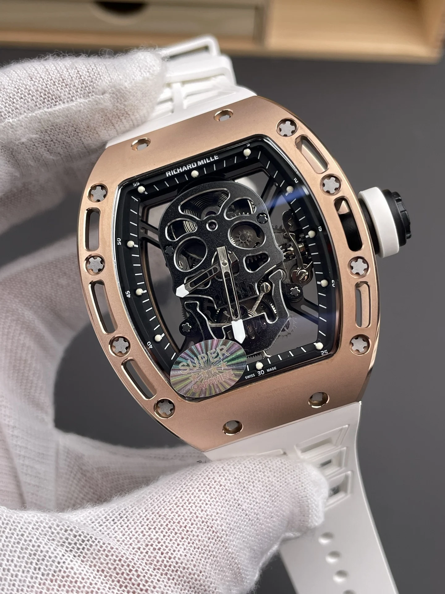 Richard Mille RM Tourbillon Rose Gold RM 052 — photographed off the sweep