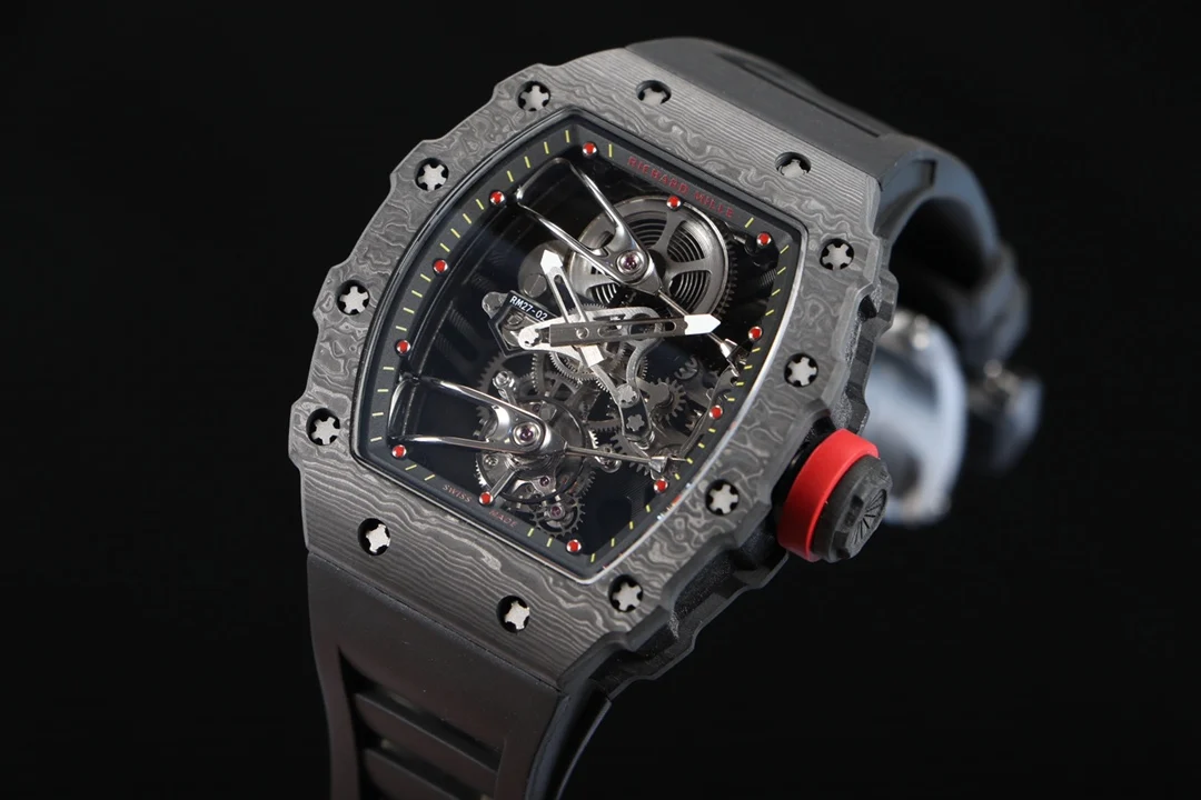 Richard Mille RM Tourbillon Titanium Black Dial RM 27-02 — photographed off the sweep